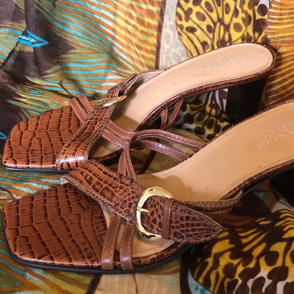 Franco Sarto Brown Snakeskin Mule